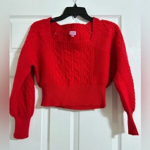Francesca’s Boutique: Miami Bright Red Cable Knit Sweater Women’s XS